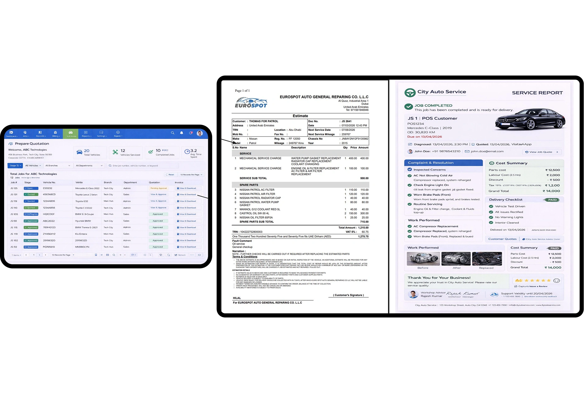 Invoice & Service Report Download