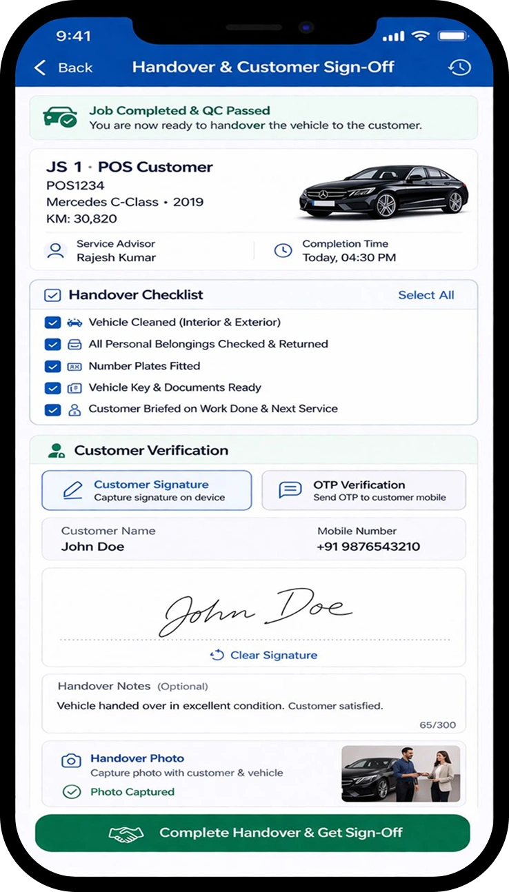 Vehicle Handover & Release